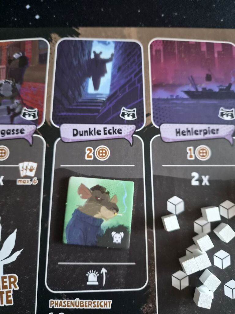 Spielplanausschnitt mit Rattenplättchen.