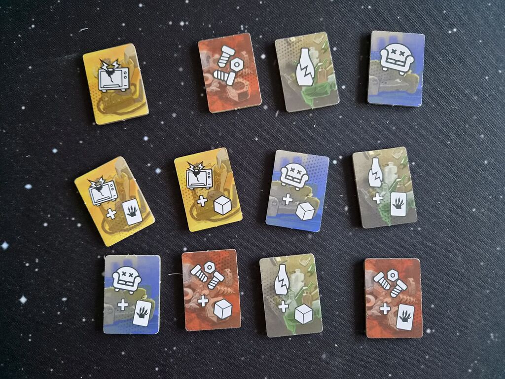 Bunte Plättchen aus "Gangs of Trash City".