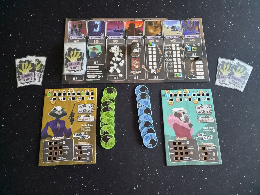 Spielaufbau von "Gangs of Trash City".