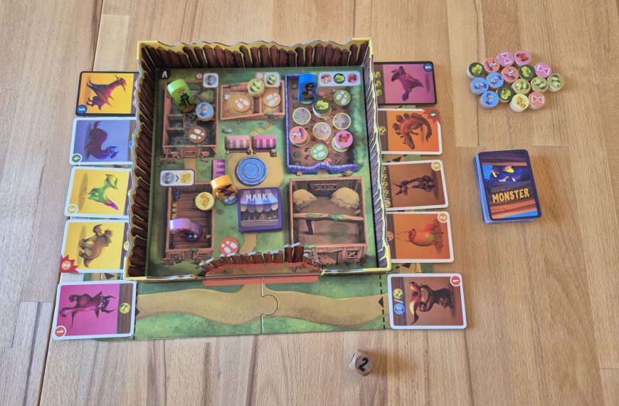 Spielmaterial aufgebaut.