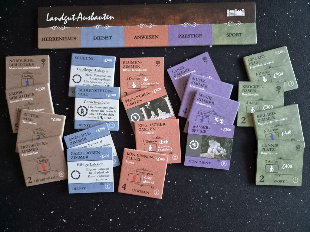 Quadratische Plättchen unter Spielertableau-Teil.