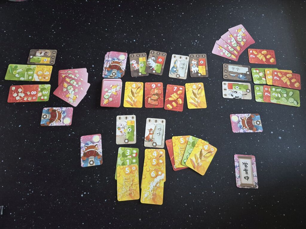 Spielmaterial im Spielverlauf im Überblick.