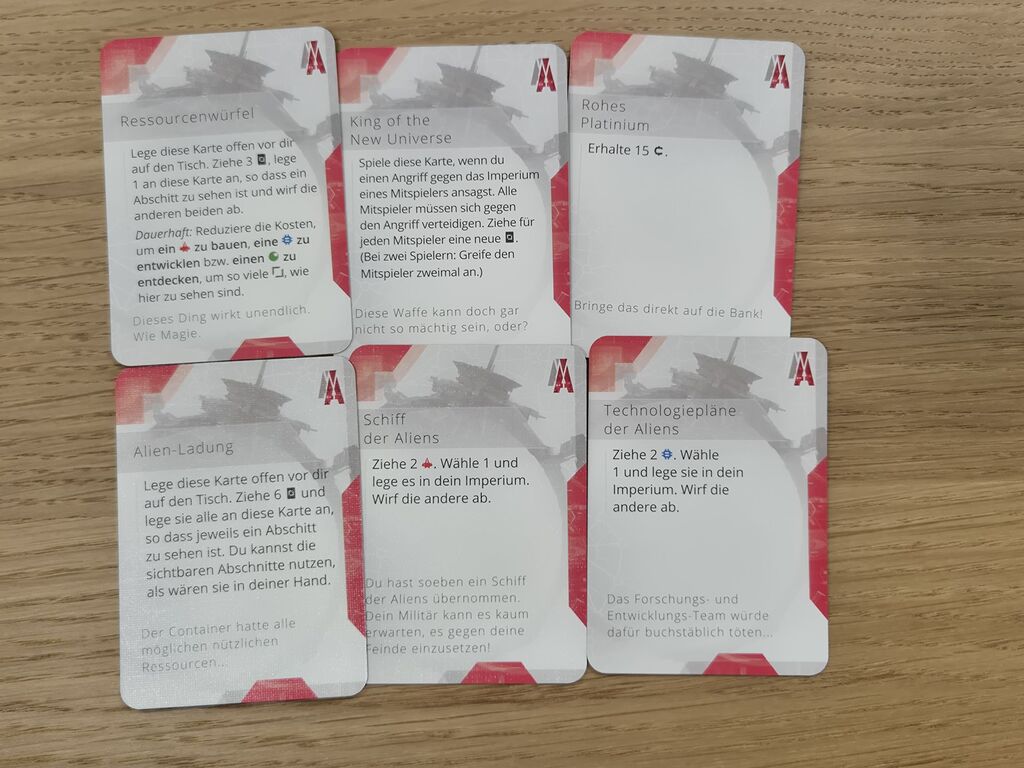 Karten mit Text.