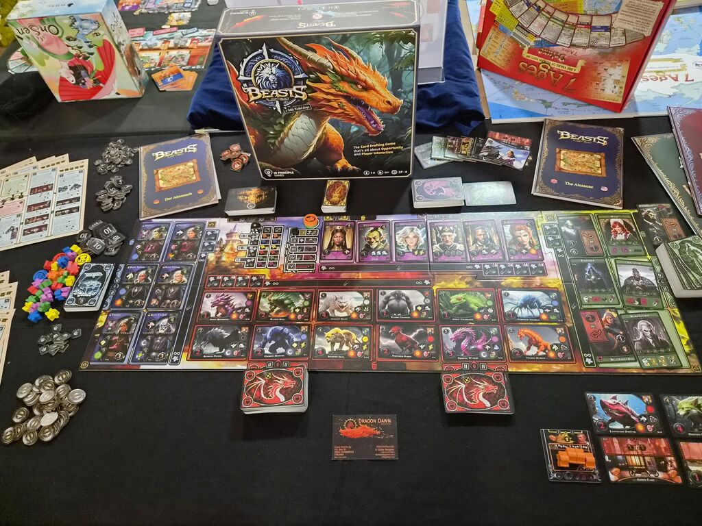 Spielmaterial bei der Neuheitenschau bei der SPIEL 2026.