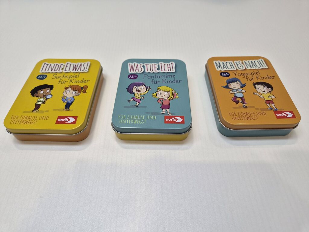Drei kleine Spiele in Dosen.