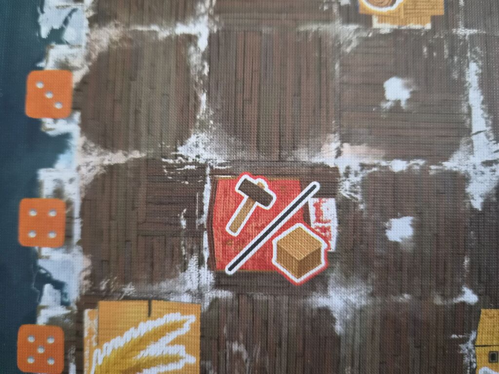 Spielplanausschnitt mit Symbolen.