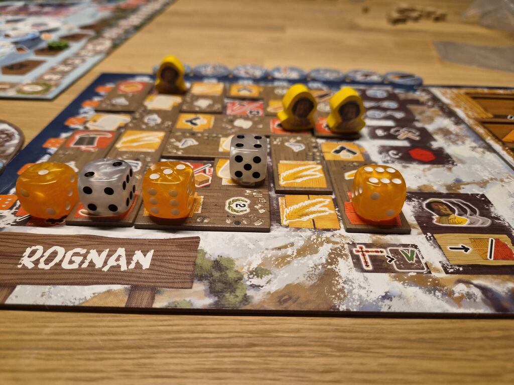 Spielmaterial im Spielverlauf.